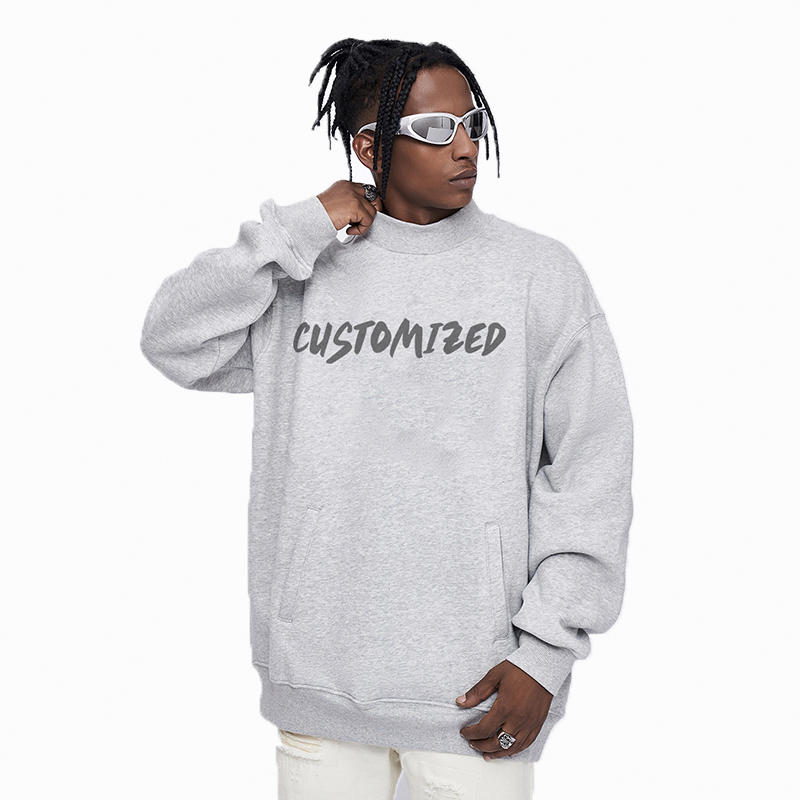 100% Cotton Blank Oversized Fleece Hoodie Sweatshirt Heavyweight Unisex Embroidery Crewneck