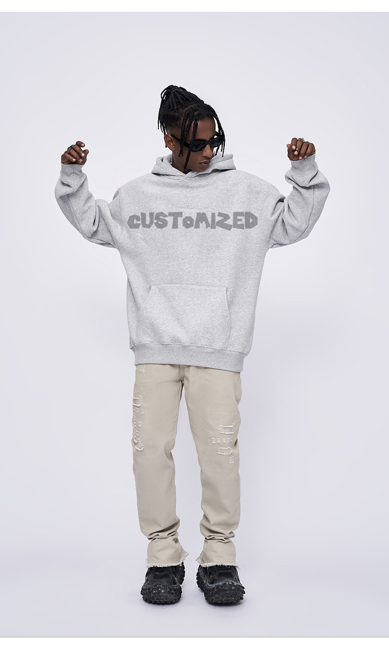 Custom Hoodies Hombre Heavy Weight Boxy Fit 500 Gsm Blank Oversized Heavyweight 100% Cotton Unisex No String Double Layer Hoodie