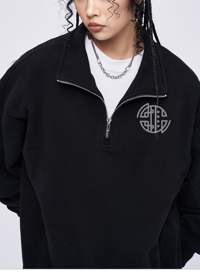 Mens Hoodies Heavyweight High Quality Anti-Shrink 100% Cotton White Puff Print Custom Hoodies Zipper