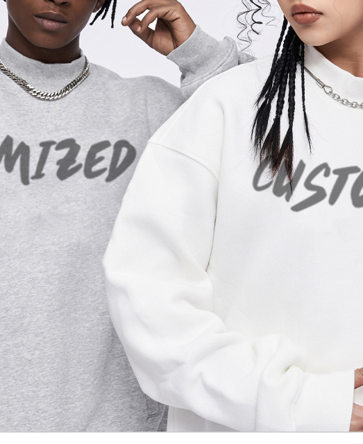 100% Cotton Blank Oversized Fleece Hoodie Sweatshirt Heavyweight Unisex Embroidery Crewneck