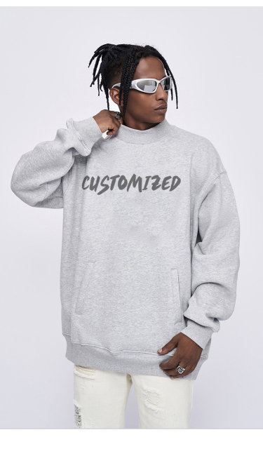 100% Cotton Blank Oversized Fleece Hoodie Sweatshirt Heavyweight Unisex Embroidery Crewneck