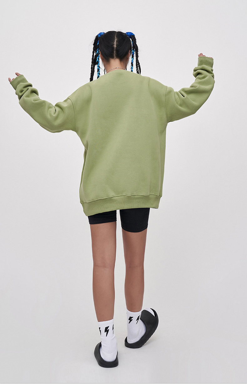 100% Cotton Pullover Hoodies Long-Sleeved Sports Crew-Neck Letters Printed Unisex Sweatshirt