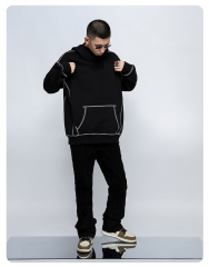 Custom 100% Cotton Drop Shoulder Pullover Hoodies Sweatshirt Casual High Quality Oversized Heavyweight Plain Hoodies For Men