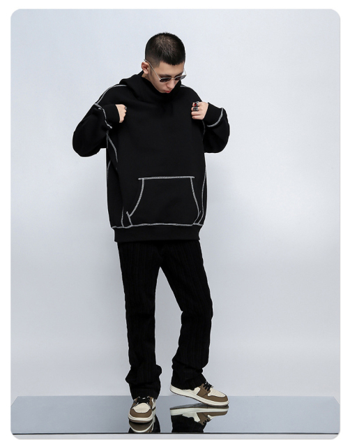 Custom 100% Cotton Drop Shoulder Pullover Hoodies Sweatshirt Casual High Quality Oversized Heavyweight Plain Hoodies For Men