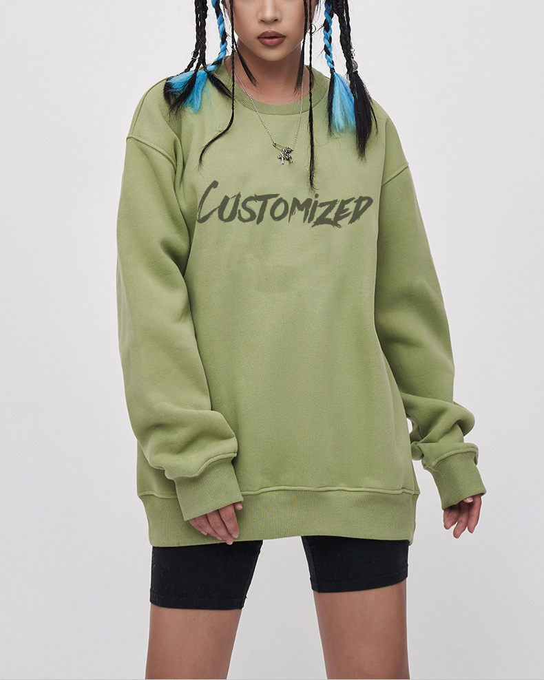 100% Cotton Pullover Hoodies Long-Sleeved Sports Crew-Neck Letters Printed Unisex Sweatshirt