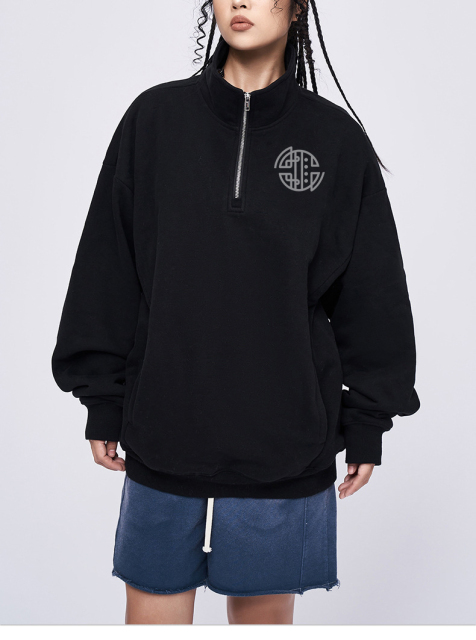 Mens Hoodies Heavyweight High Quality Anti-Shrink 100% Cotton White Puff Print Custom Hoodies Zipper