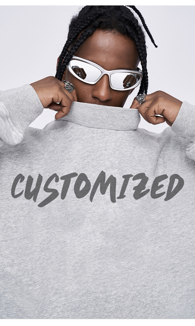 100% Cotton Blank Oversized Fleece Hoodie Sweatshirt Heavyweight Unisex Embroidery Crewneck