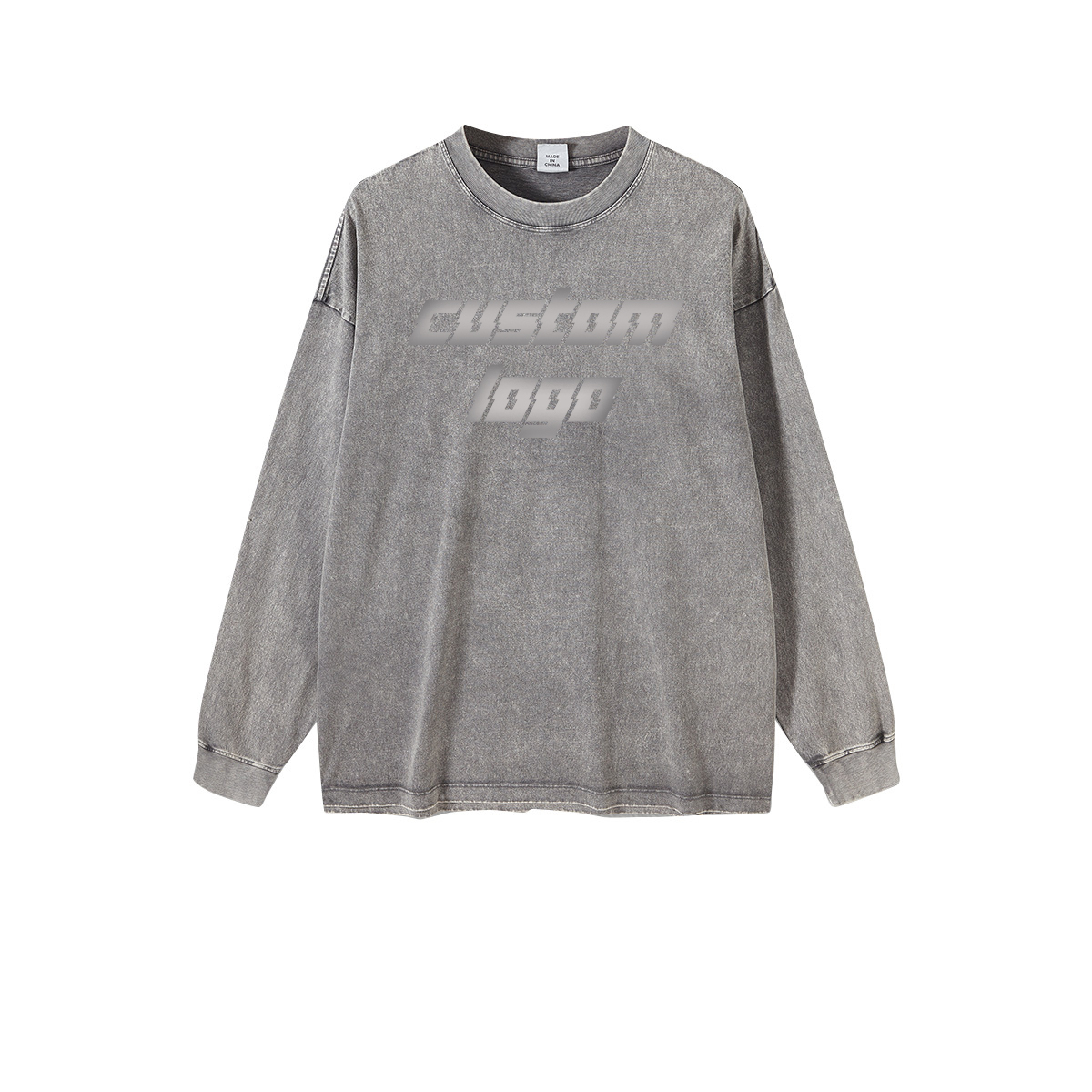 Customized Design Acid Washed Non-fleece Hoodies Long Sleeves Oversize Sweatshirts 3color Washed Hoodies Custom Design