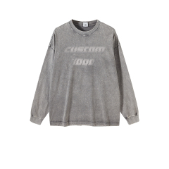 Customized Design Acid Washed Non-fleece Hoodies Long Sleeves Oversize Sweatshirts 3color Washed Hoodies Custom Design