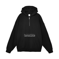 Winter French Terry Oversized 100% Cotton 400gsm Custom Logo Patch Embroidery Pullover Hoodies
