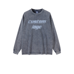 Customized Design Acid Washed Non-fleece Hoodies Long Sleeves Oversize Sweatshirts 3color Washed Hoodies Custom Design