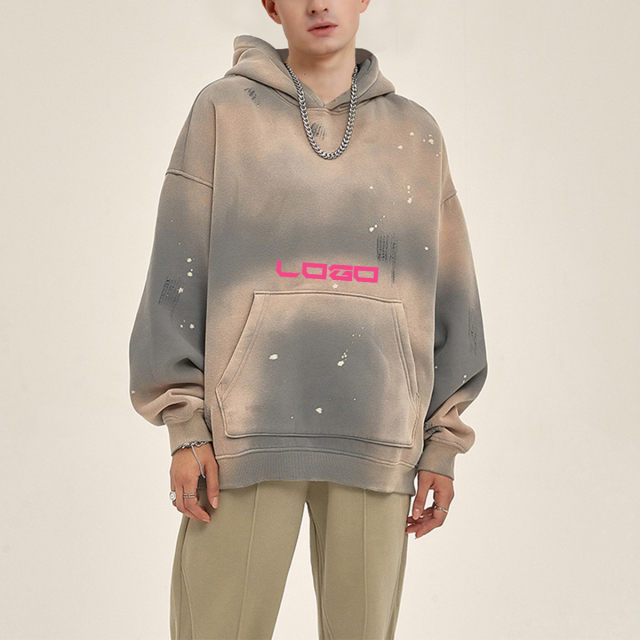 Custom Fashion Crewneck Sweatshirt Designer Mens Pull Over Sweatshirt With Zipper