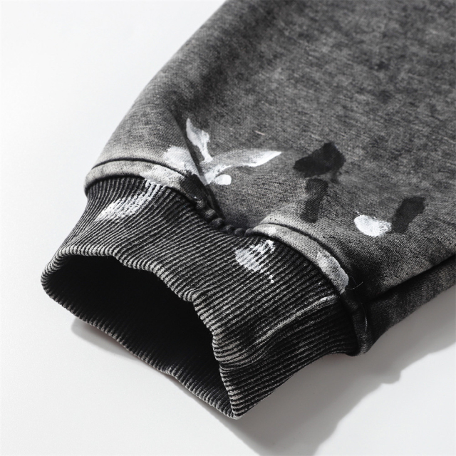 Heavy Weight 500 Gsm Cotton French Terry Acid Washed Hoodie Custom Vintage Hoodie Stone Wash Oem Hoodie