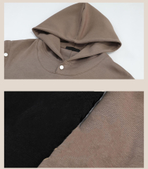 Custom Men Blank Black Hoodies Heavy Weight Cotton Wholesale Acid Wash Hoodie