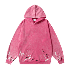 Heavy Weight 500 Gsm Cotton French Terry Acid Washed Hoodie Custom Vintage Hoodie Stone Wash Oem Hoodie