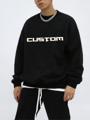 Custom Logo Cotton Wool Crew Neck Knitted Men'S Sweaters Pullover Oversized Character Pattern Knit Sweater Men