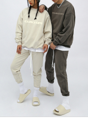 Custom Logo Cotton Wool Crew Neck Knitted Men'S Sweaters Pullover Oversized Character Pattern Knit Sweater Men