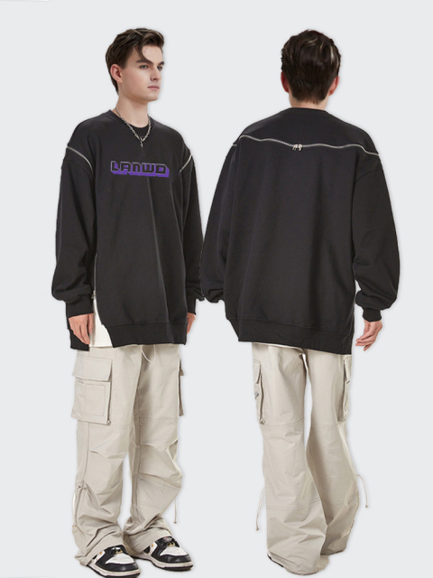 Custom Logo Cotton Wool Crew Neck Knitted Men'S Sweaters Pullover Oversized Character Pattern Knit Sweater Men