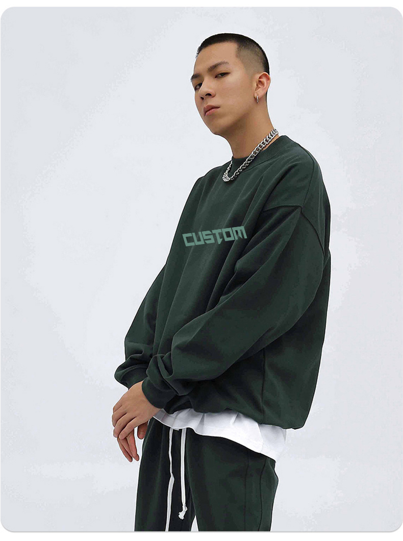 Custom Logo Cotton Wool Crew Neck Knitted Men'S Sweaters Pullover Oversized Character Pattern Knit Sweater Men