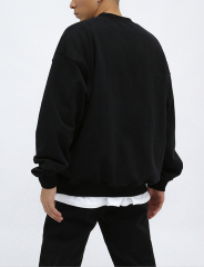 Custom Logo Cotton Wool Crew Neck Knitted Men'S Sweaters Pullover Oversized Character Pattern Knit Sweater Men