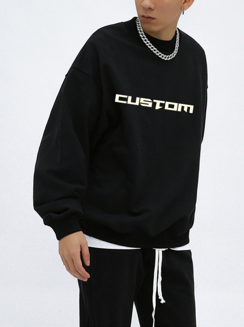 Custom Logo Cotton Wool Crew Neck Knitted Men'S Sweaters Pullover Oversized Character Pattern Knit Sweater Men
