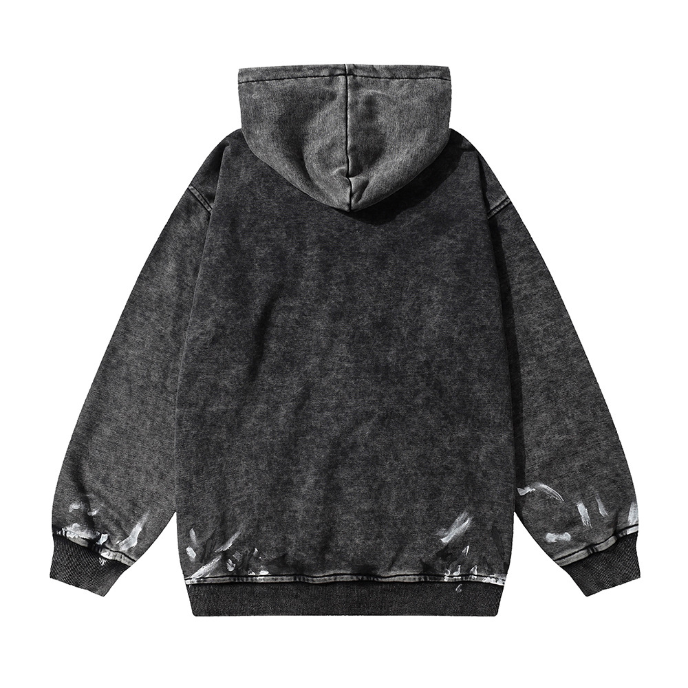 Heavy Weight 500 Gsm Cotton French Terry Acid Washed Hoodie Custom Vintage Hoodie Stone Wash Oem Hoodie