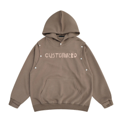 Custom Men Blank Black Hoodies Heavy Weight Cotton Wholesale Acid Wash Hoodie