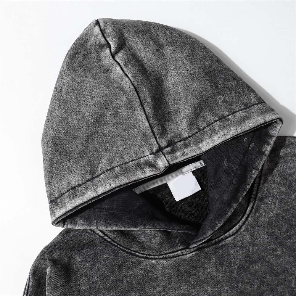 Heavy Weight 500 Gsm Cotton French Terry Acid Washed Hoodie Custom Vintage Hoodie Stone Wash Oem Hoodie