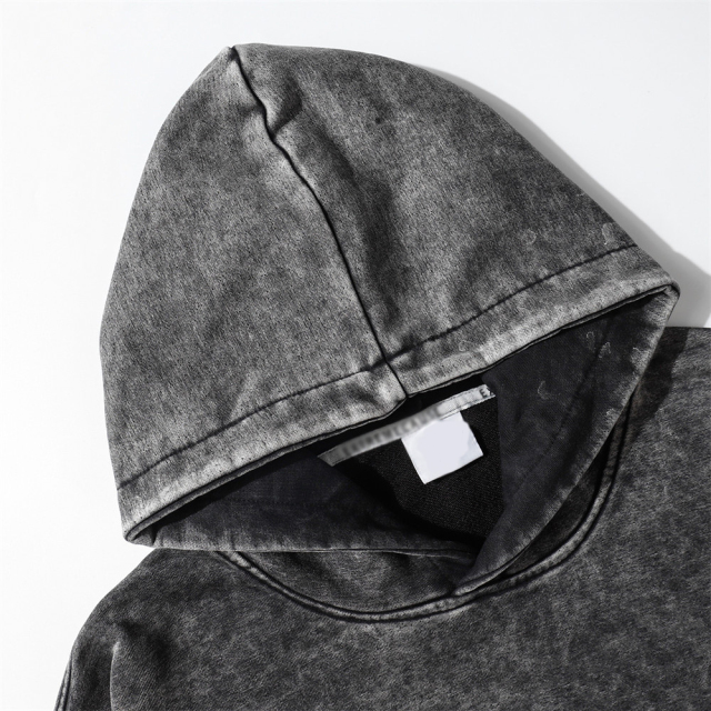 Heavy Weight 500 Gsm Cotton French Terry Acid Washed Hoodie Custom Vintage Hoodie Stone Wash Oem Hoodie