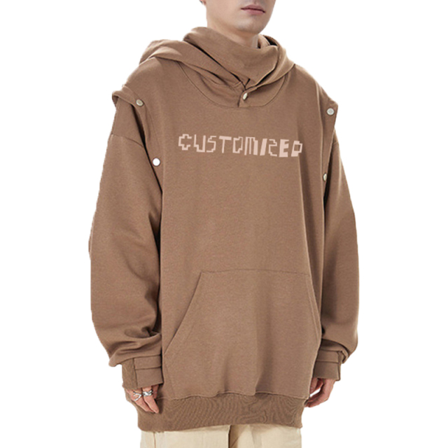 Custom Men Blank Black Hoodies Heavy Weight Cotton Wholesale Acid Wash Hoodie