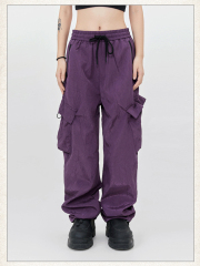 Mens Casual Loose Fit Work Pants Quick-Drying Summer Sweatpants High-Waisted Wide-Leg Pants