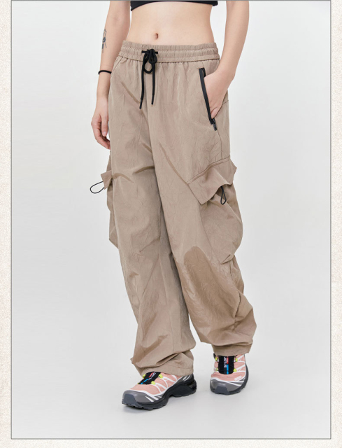Mens Casual Loose Fit Work Pants Quick-Drying Summer Sweatpants High-Waisted Wide-Leg Pants