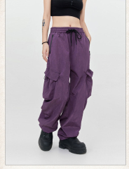 Mens Casual Loose Fit Work Pants Quick-Drying Summer Sweatpants High-Waisted Wide-Leg Pants