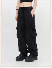 Mens Casual Loose Fit Work Pants Quick-Drying Summer Sweatpants High-Waisted Wide-Leg Pants