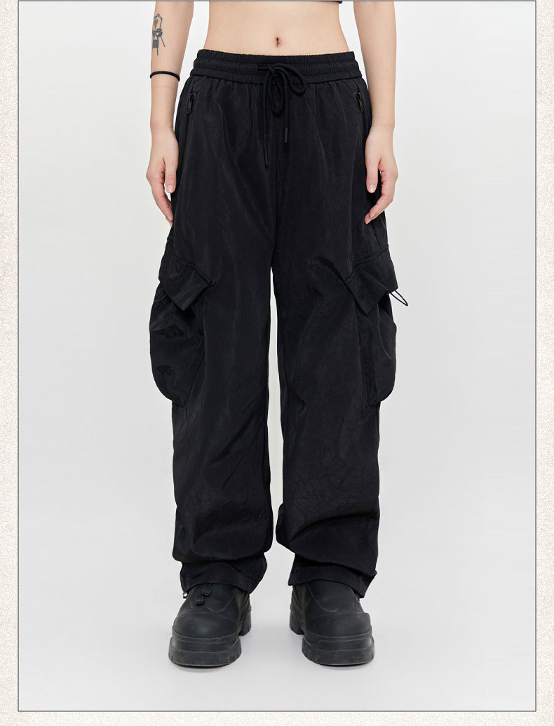 Mens Casual Loose Fit Work Pants Quick-Drying Summer Sweatpants High-Waisted Wide-Leg Pants