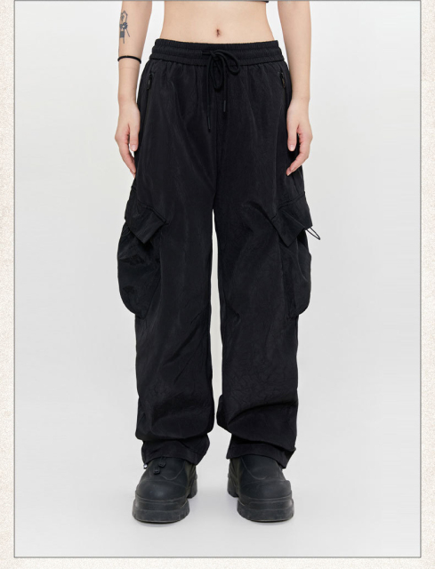 Mens Casual Loose Fit Work Pants Quick-Drying Summer Sweatpants High-Waisted Wide-Leg Pants