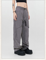 Custom Logo Print Multi Pocket Pullover Blank Plain Oversized Heavy Hoodies Cotton Vintage Acid Wash Distressed Men Hoodie