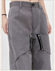 Custom Logo Print Multi Pocket Pullover Blank Plain Oversized Heavy Hoodies Cotton Vintage Acid Wash Distressed Men Hoodie