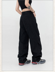 Custom Logo Print Multi Pocket Pullover Blank Plain Oversized Heavy Hoodies Cotton Vintage Acid Wash Distressed Men Hoodie