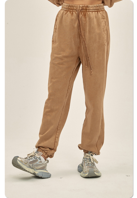 2024 Mens Casual Streetwear Acid Washed Sweatpants Men Cotton Loose Vintage Joggers Sweat Pants Trousers French Terry