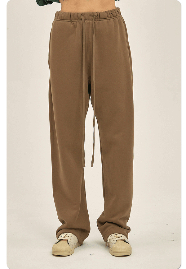 Factory Customized Oversized Heavyweight Sweatpants Men Solid Color Elastic Waist Relaxed Jogger Sweatpants