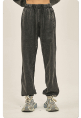 2024 Mens Casual Streetwear Acid Washed Sweatpants Men Cotton Loose Vintage Joggers Sweat Pants Trousers French Terry