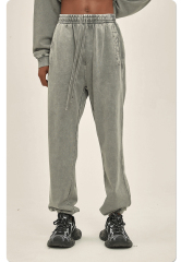 2024 Mens Casual Streetwear Acid Washed Sweatpants Men Cotton Loose Vintage Joggers Sweat Pants Trousers French Terry