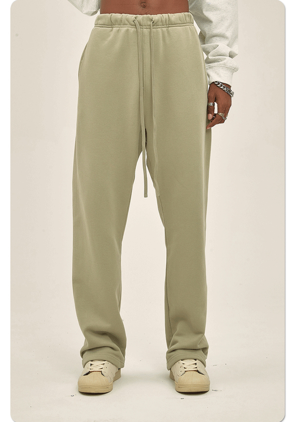 Factory Customized Oversized Heavyweight Sweatpants Men Solid Color Elastic Waist Relaxed Jogger Sweatpants