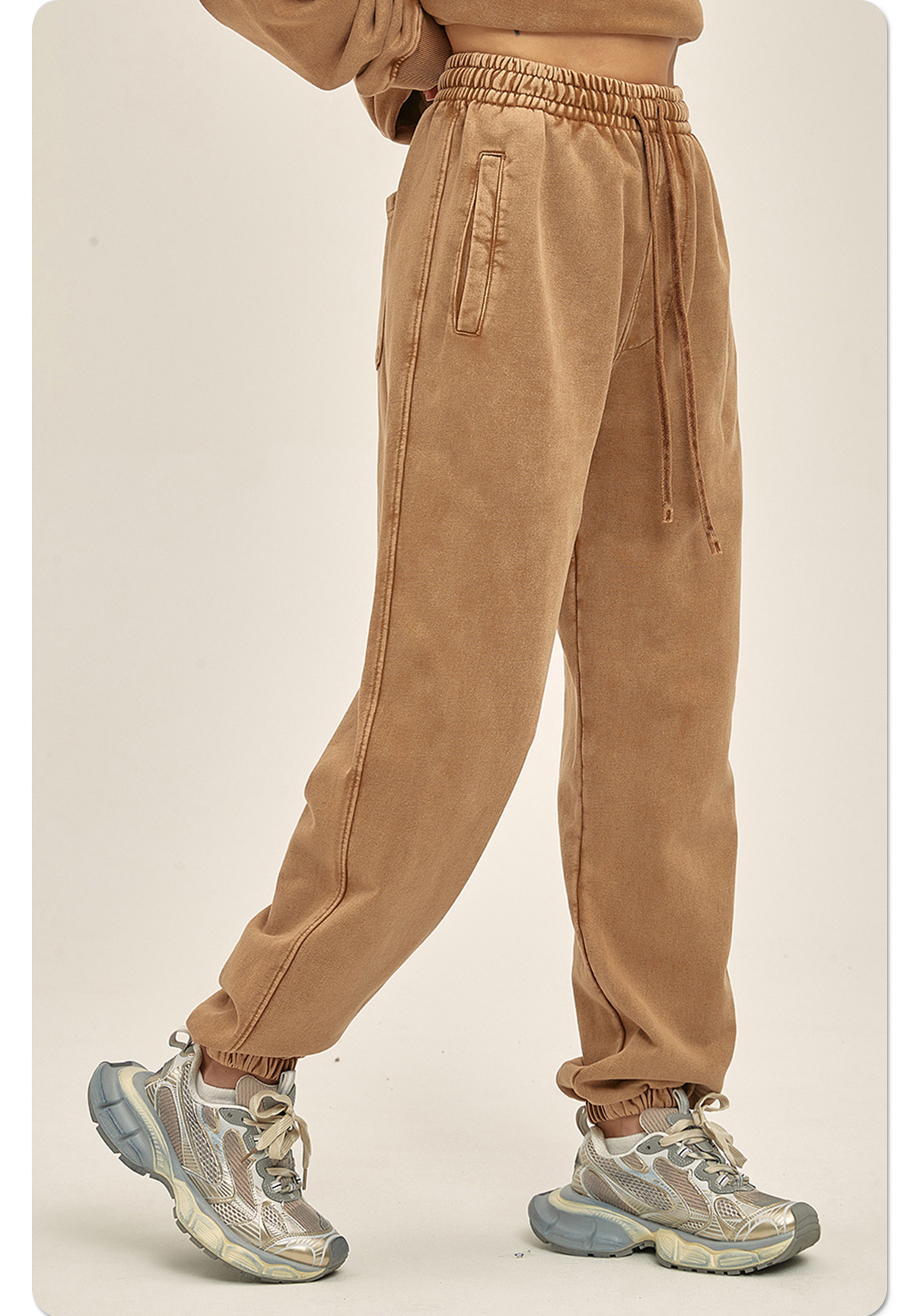 2024 Mens Casual Streetwear Acid Washed Sweatpants Men Cotton Loose Vintage Joggers Sweat Pants Trousers French Terry