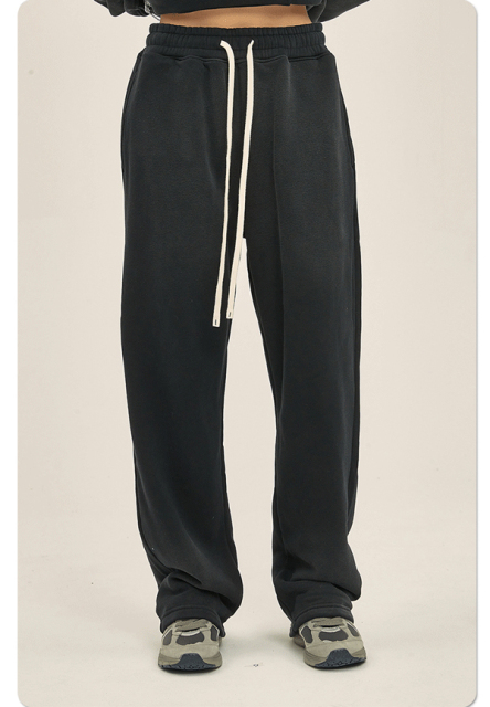 Wholesale Custom Mens Acid Wash Flare Sweatpants Vintage Fleece Oversized Casual Jogger Pants