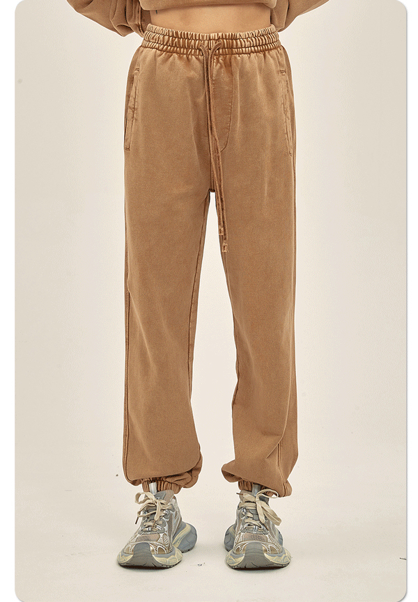 2024 Mens Casual Streetwear Acid Washed Sweatpants Men Cotton Loose Vintage Joggers Sweat Pants Trousers French Terry