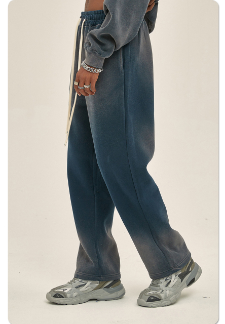 Wholesale Custom Mens Acid Wash Flare Sweatpants Vintage Fleece Oversized Casual Jogger Pants