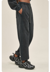 2024 Mens Casual Streetwear Acid Washed Sweatpants Men Cotton Loose Vintage Joggers Sweat Pants Trousers French Terry