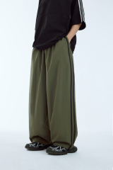 Custom Logo Streetwear Pants Polyester Stitching Loose Elastic Waistband Sweatpants Men'S Trousers Nylon Track Pants